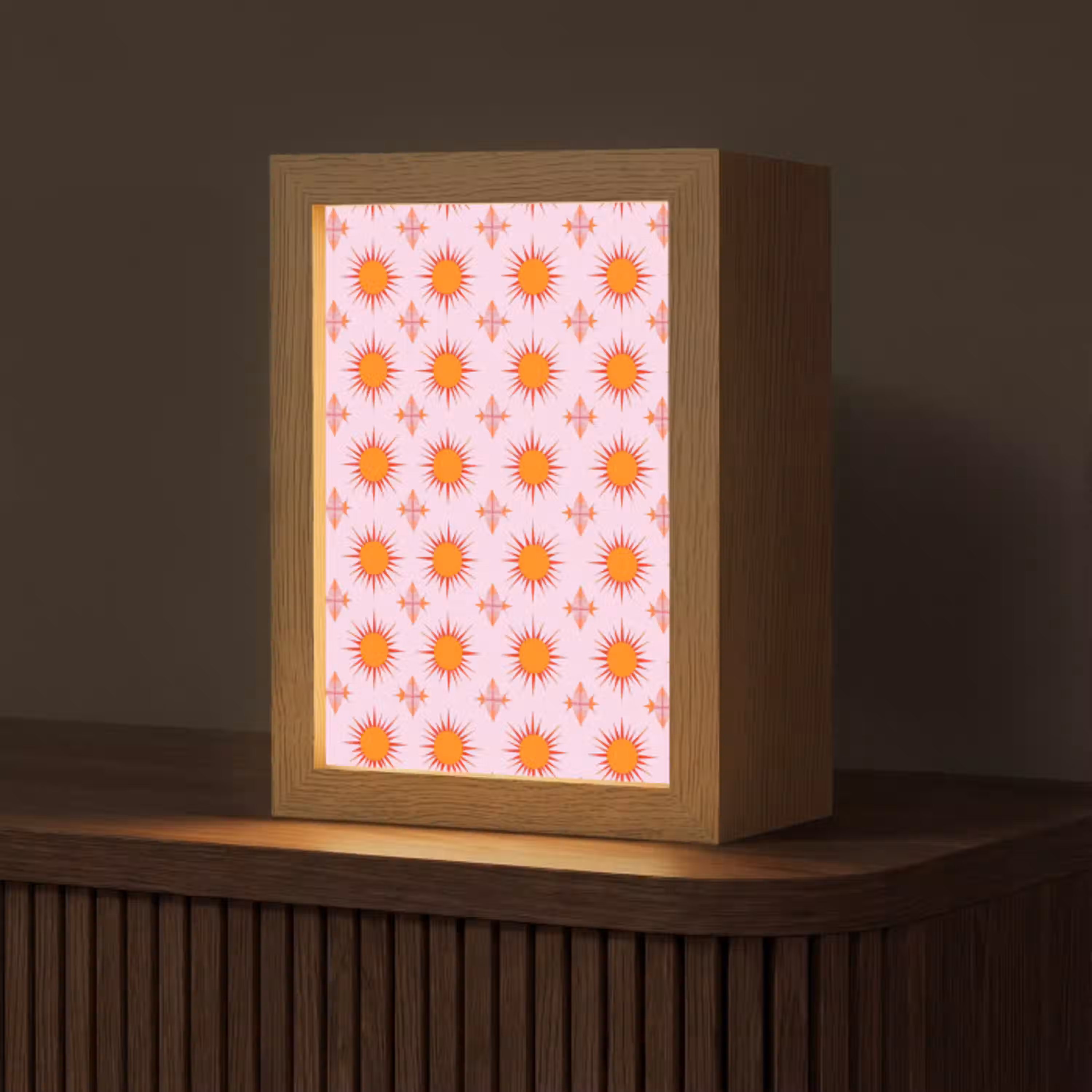 Zon - Patroon - Roze Light Box met kabel (Tafellamp) klein 925 -z3d_website