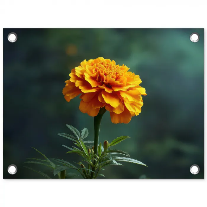 Bloemblaadjes - Afrikaan - Oranje - Wazig tuinposter los doek klein -3d