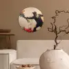 Street art - Man - Bloemen - Rood - Graffiti - Banksy Wandcirkel kunststof plaat 5mm dik klein -sfeer1