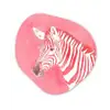Zebra - Pink - Verf Wandcirkel Organisch Plexiglas middel -3d