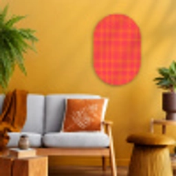 Modern - Stippen - Oranje Wandcirkel Ovaal Forex klein 630 -sfeer4