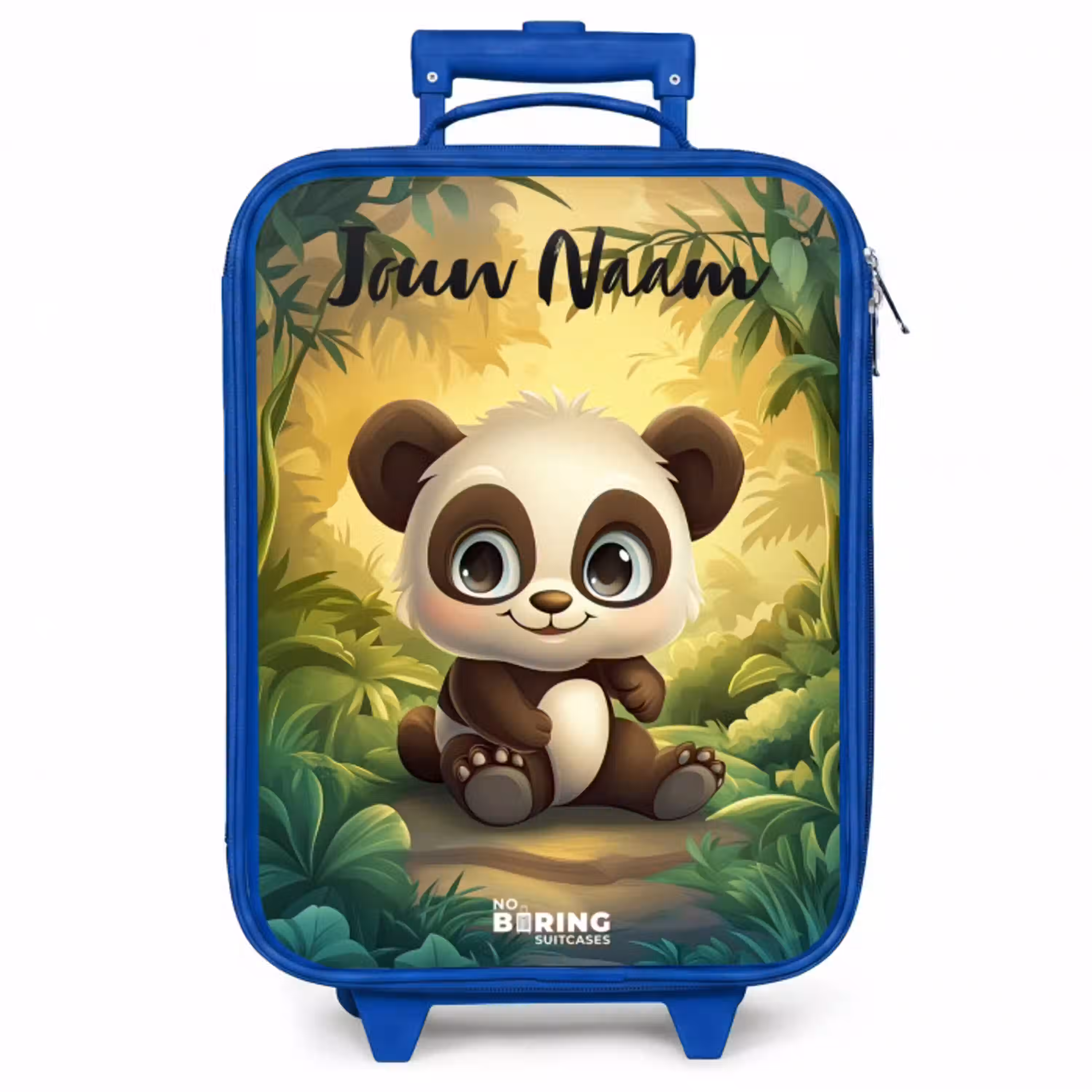 Panda - Bamboebos - Groen Kinderkoffer - Blauw klein -zzz_website3d