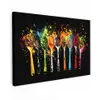 Lepels - Kruiden - Modern - Graffiti - Verf - Kleurrijk Tuinposter op houten frame 2 cm dik klein -3d