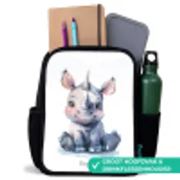 Baby neushoorn Rugzak - Zwart middel -inhoud_NL