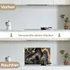 Marmer - Acryl - Goud - Luxe - Abstract keuken achterwand spatscherm klein -voor_na_DE
