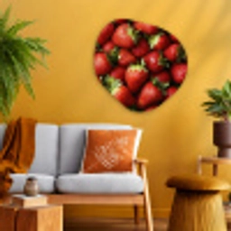 Aardbei - Fruit - Rood Wandcirkel Organisch Plexiglas middel -sfeer4