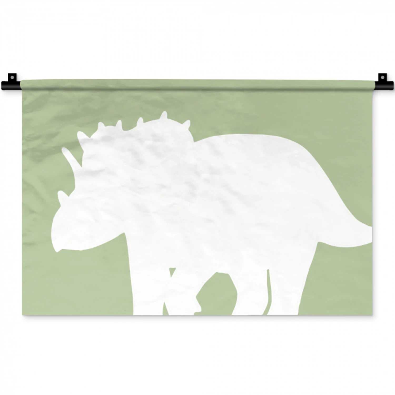 Dino - Triceratops - Dinosaurus - Groen Wandkleed katoen klein -zz3d