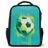 Voetbal - Verfspatten - Groen - Blauw Rugzak - Zwart middel -3d