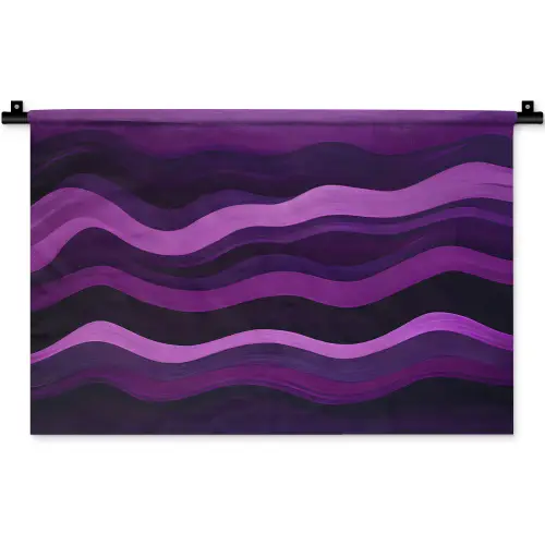 Lijnen - Golven - Paars - Abstract Wandkleed katoen klein -zz3d