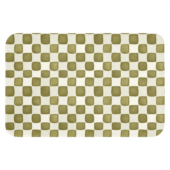 Schaak - Patroon - Groen WCmat klein 1009 -3d