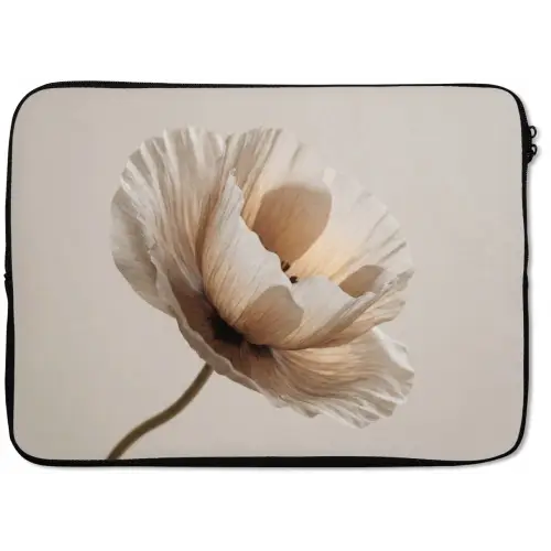 Bloem - Beige - Crème laptophoes neopreen klein -zkaufland3dotto