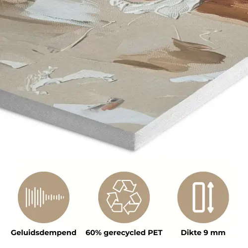 Vrouw - Verf - Abstract - Beige - Modern PET vilt klein -closeup_NL