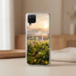 Vlinders - Waterval - Bloemenveld Telefoonhoesje Samsung Galaxy A12 klein -sfeer2