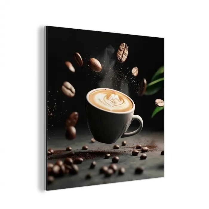 Cappuccino - Kop - Bonen - Bruin aluminium wit klein -3d