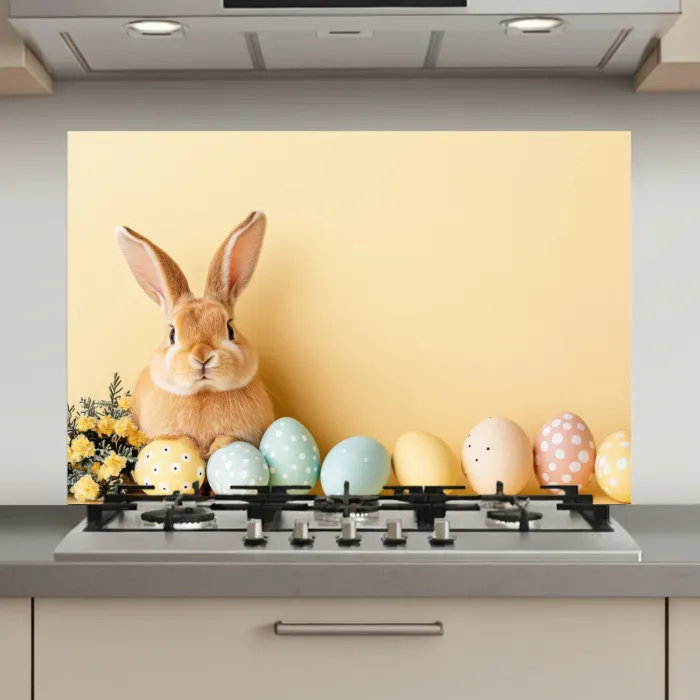 Eieren -  Konijn - Pasteltinten keuken achterwand spatscherm klein -3d_website