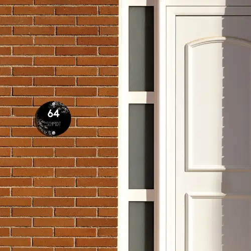 Botanisch - Zwart - Modern Naambord Rond klein -sfeer3-rond-XS