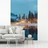 Winterlandschap - Natuur - Huis - Bergen - Sneeuw fotobehang vinyl groot -woonkamer