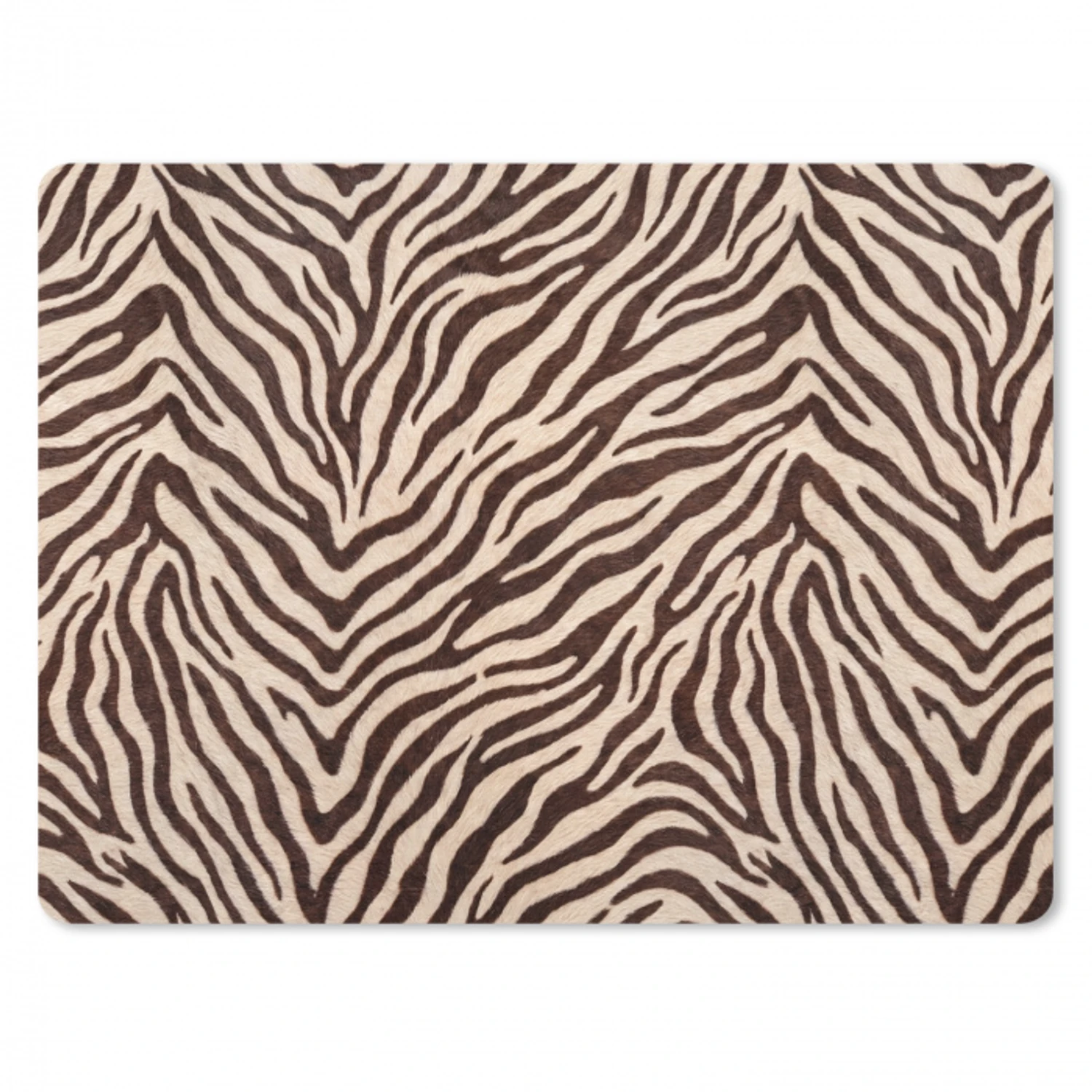 Zebra - Strepen - Bruin muismat rubber klein -3d