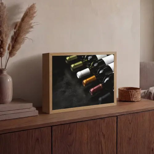 Wijn - Flessen - Variatie - Smaken Light Box met batterij (Wandlamp) middel -sfeer2