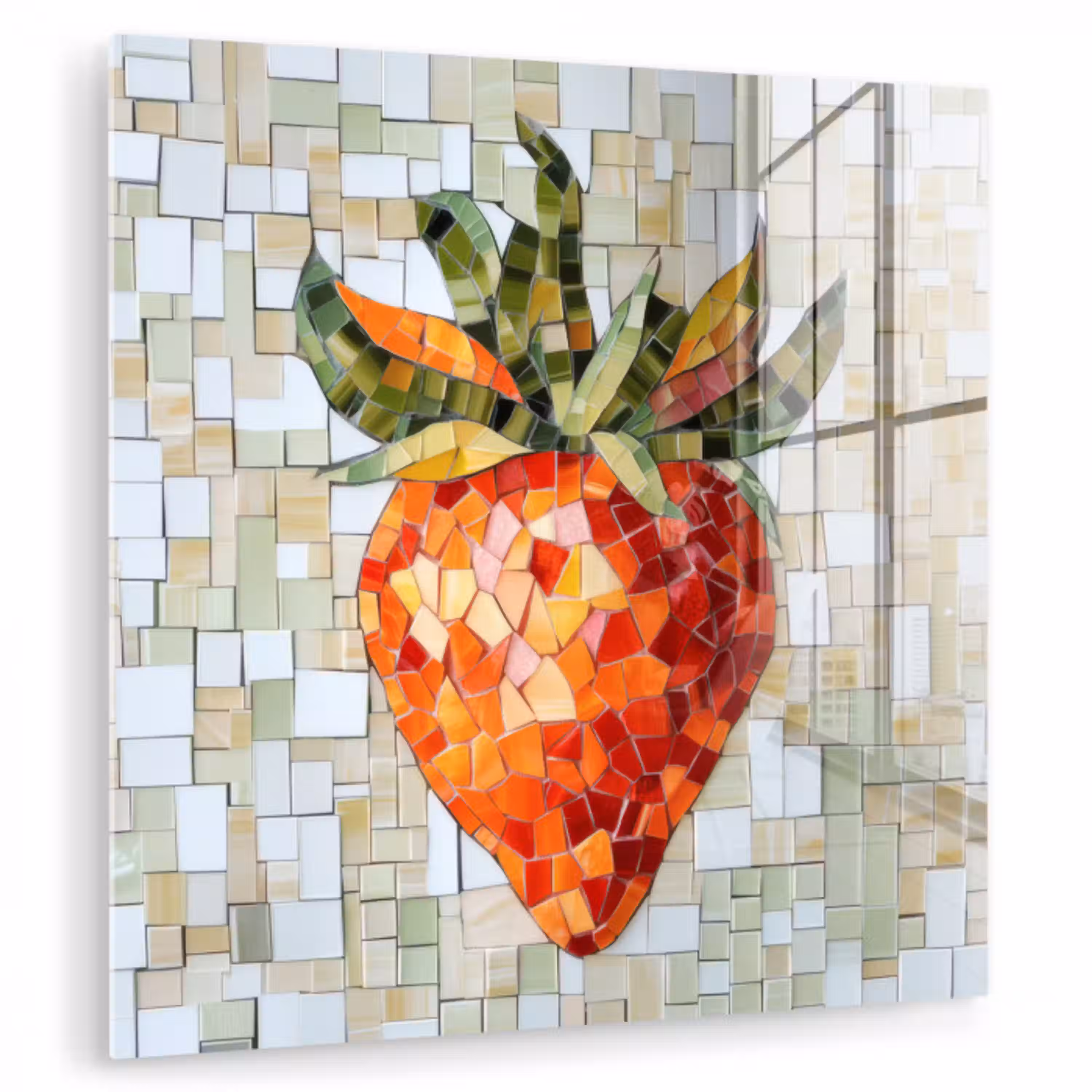 Aardbei - Rood - Mozaïek - Fruit plexiglas 5mm klein -zzzproduct_nieuw