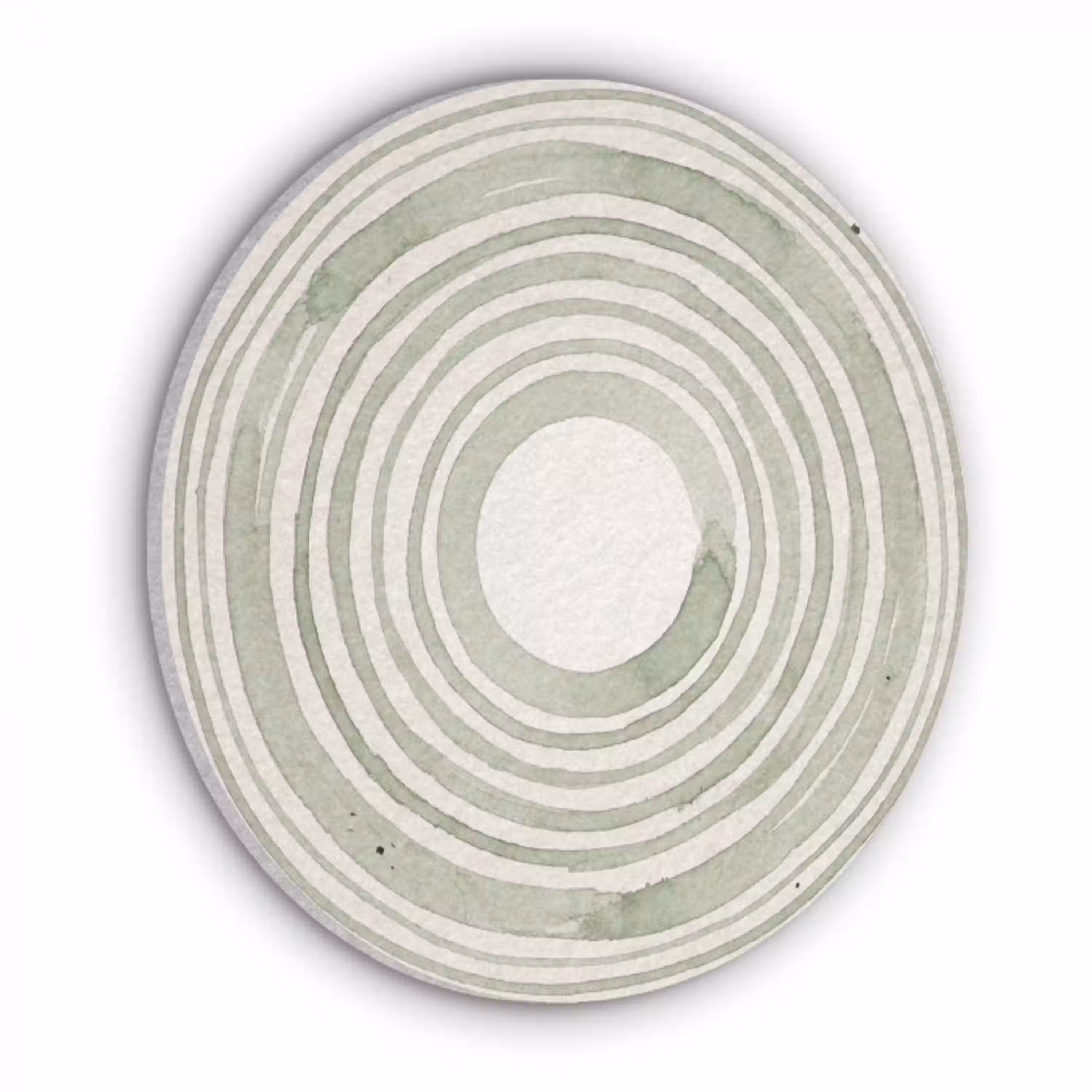 Abstractie - Cirkels - Waterverf - Groen - Modern Akoestische PET Vilt - Rond klein -3d