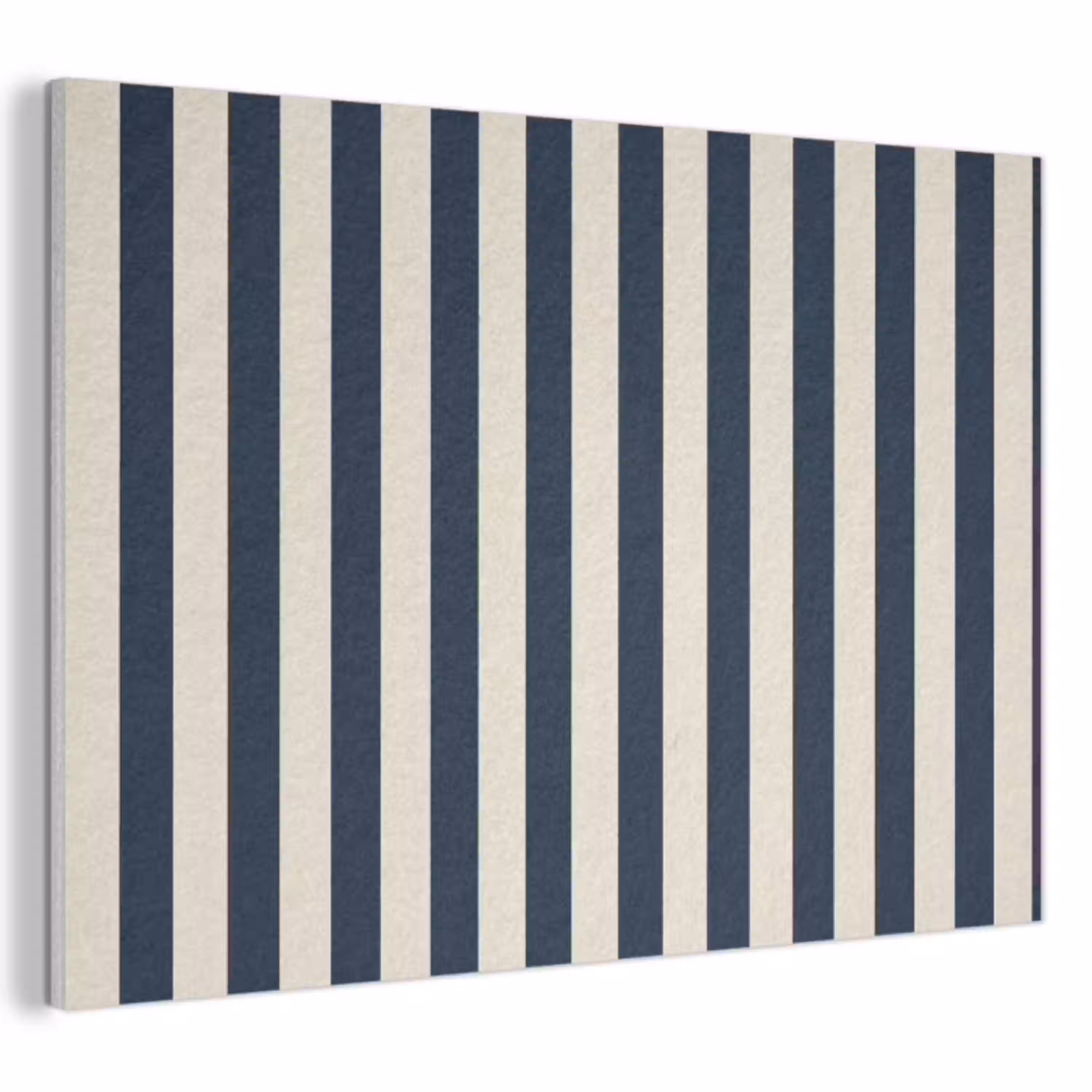 Verticale strepen - Blauw - Crème PET vilt klein 837 -3d
