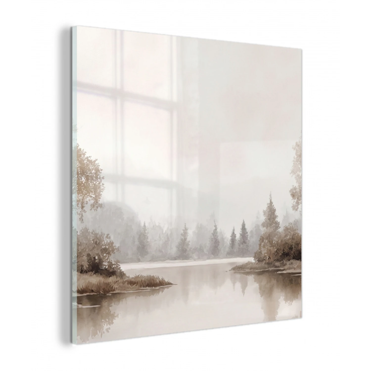 Rivierlandschap - Minimalistisch - Aardetinten plexiglas 5mm klein -z3d