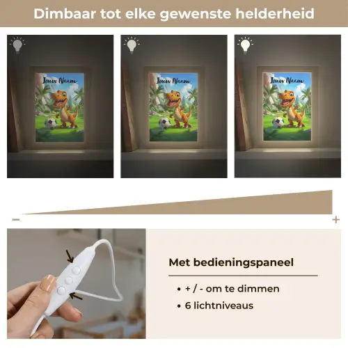 Dino - Voetbal - Groen Light Box met kabel (Kinderlampje) klein -USP_dimbaarNL