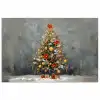 Kerstboom - Cadeaus - Rood - Goud poster papier klein -3d