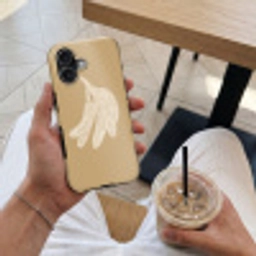 Bananen - Beige - Lijntekening - Minimalistisch Toughcase MagSafe Apple iPhone 17 klein -Sfeer1M