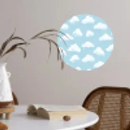 Wolken - Illustratie - Blauw Wandcirkel behangsticker klein 186 -sfeer3