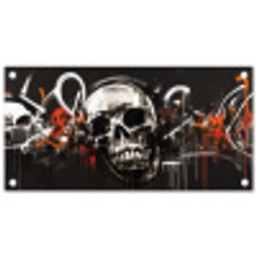 Schedels - Kunst - Donker - Rood tuinposter los doek klein -3d