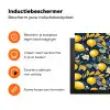 Citroenen - Bloemen - Bladeren - Blauw Inductie beschermer vinyl 3mm klein 276 -zzzzzzz-td-ups