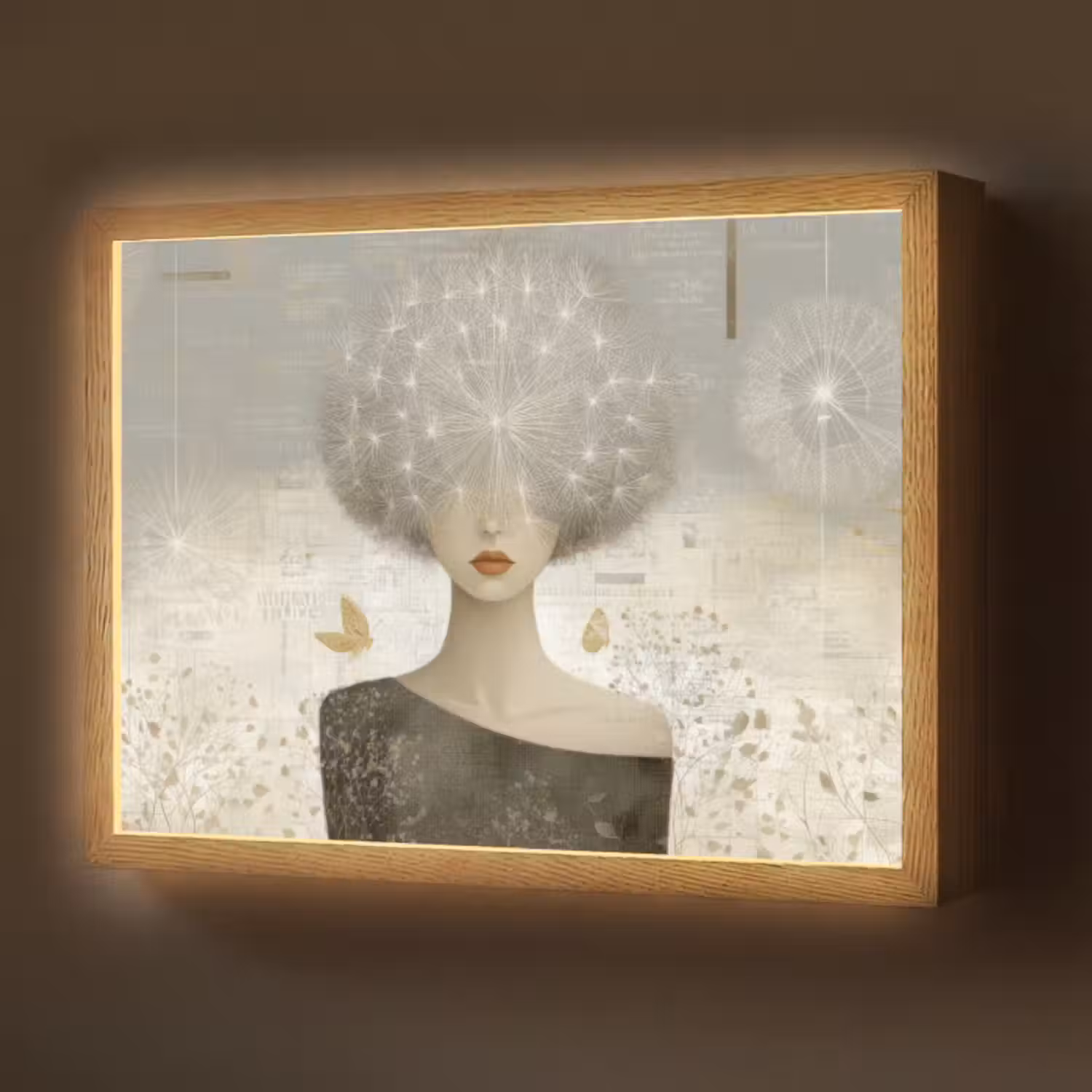 Lightbox - Wandleuchte - Fluff - Frau - Beige