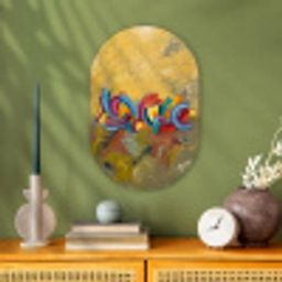 Abstract - Cirkels - Schilderij - Kleurrijk - Dynamisch Wandcirkel Ovaal Forex klein -sfeer2