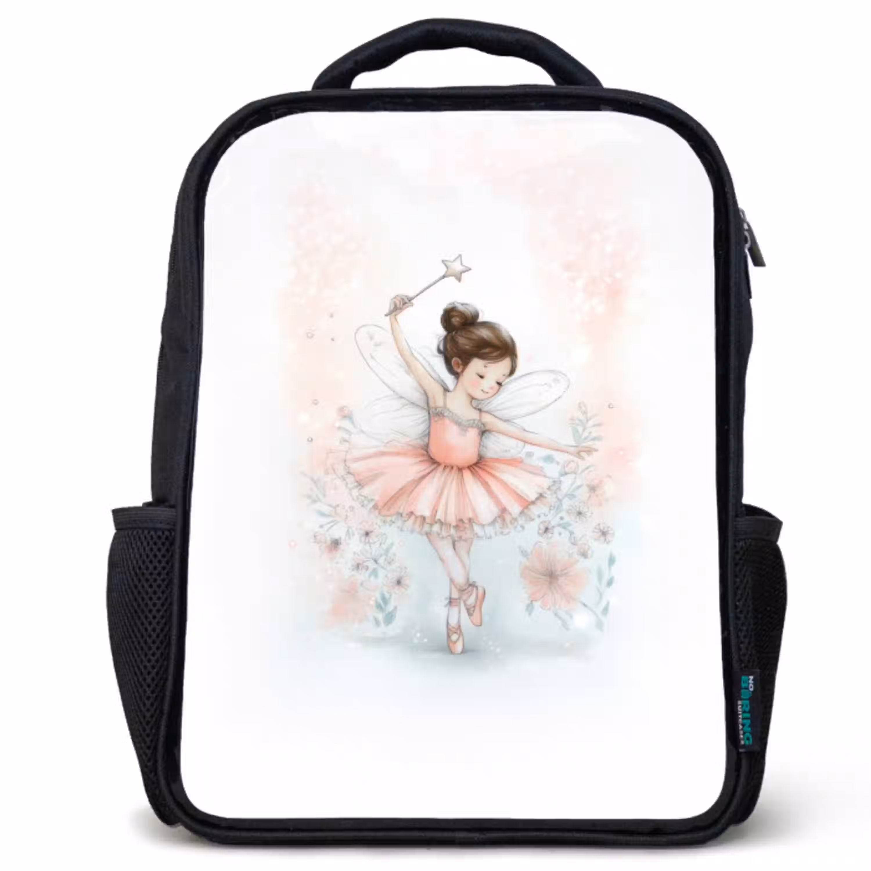 Ballerinafee in bloemenlicht Rugzak - Zwart middel -3d