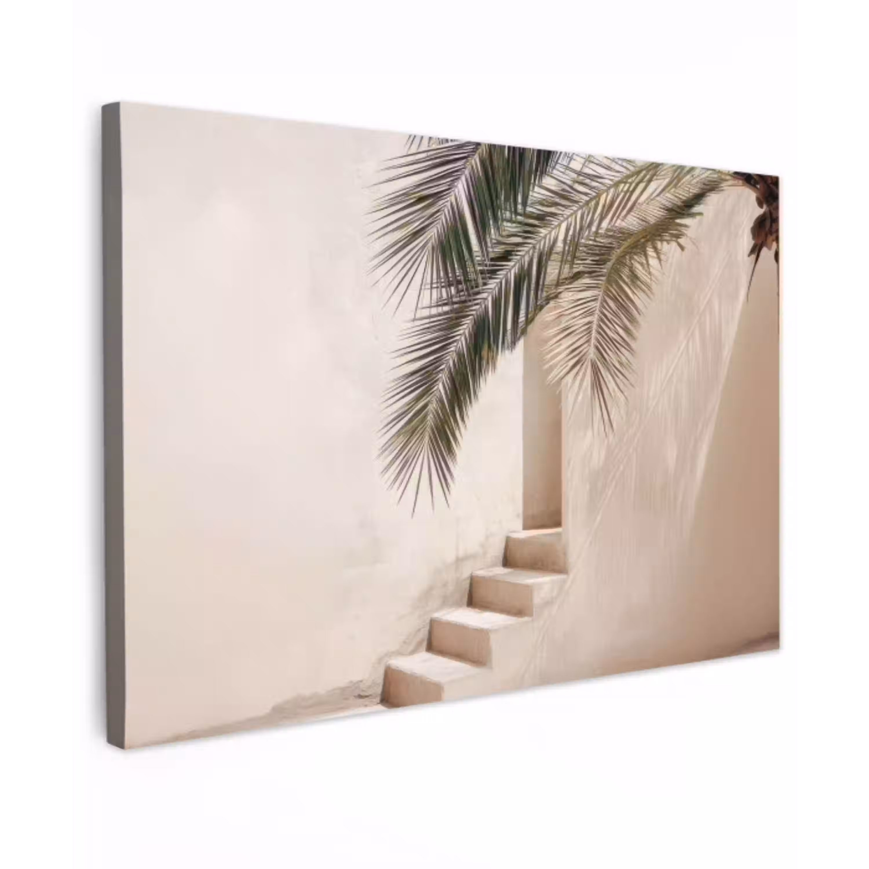 Palmboom - Schaduw - Trap - Beige canvas 2cm klein -z3d