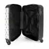 Crèmekleurige achtergrond met bruine hartjes NBS - Handbagage koffer - Volwassenen Unisex middel -binnenkant