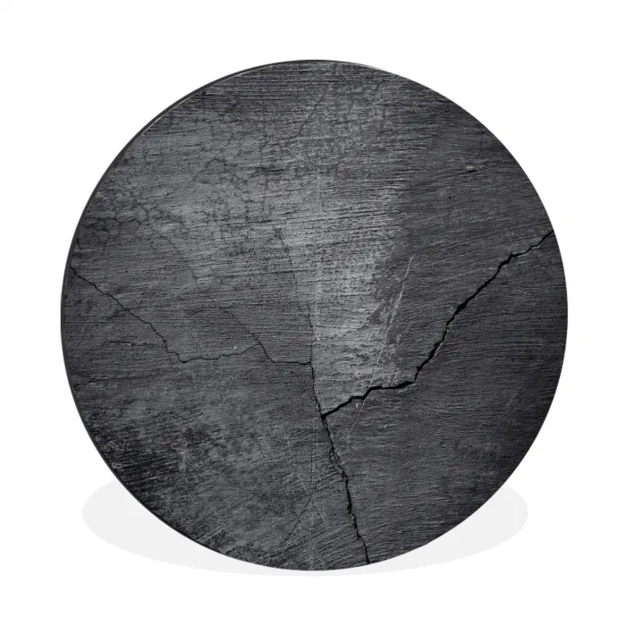 Beton - Zwart - Scheur Wandcirkel aluminium klein -3d