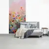 Schilderij - Bloemen - Abstract - Kleurrijk fotobehang vinyl groot -slaapkamer