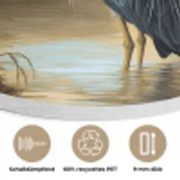 Reiger - Water - Planten Akoestische PET Vilt - Rond klein -closeup_DE