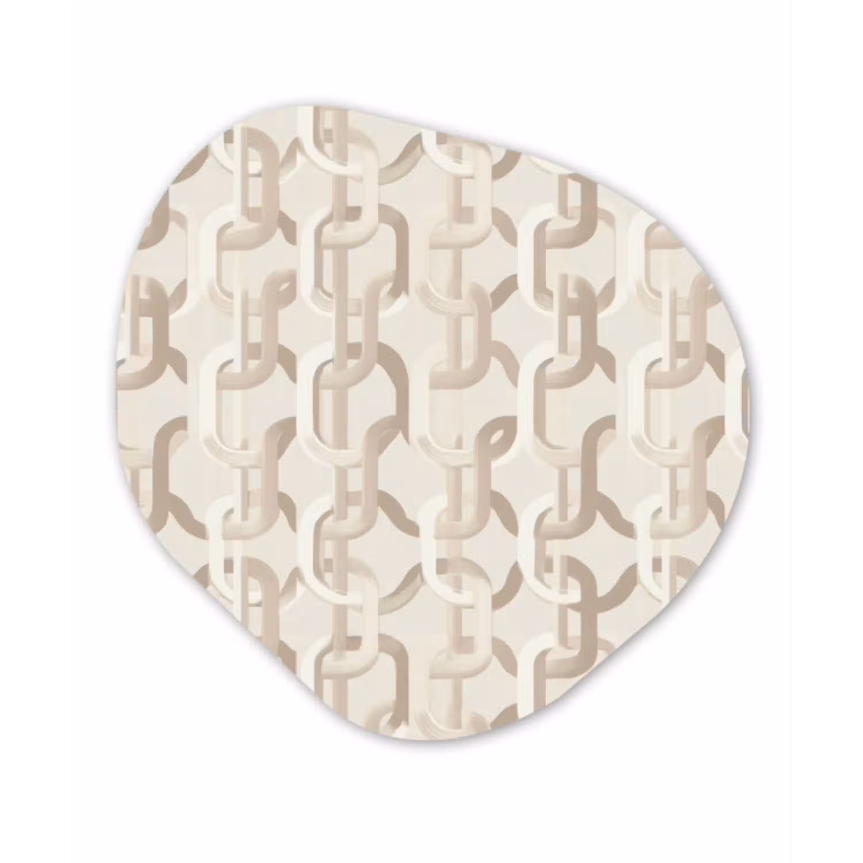 Motief - Abstract - Beige Wandcirkel Organisch Forex 3mm klein 629 -3d