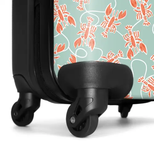 Kreeft print groen NBS - Handbagage koffer - Kinderen Unisex middel -wiel