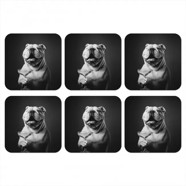 Onderzetter - Buldog - Hond - Glas