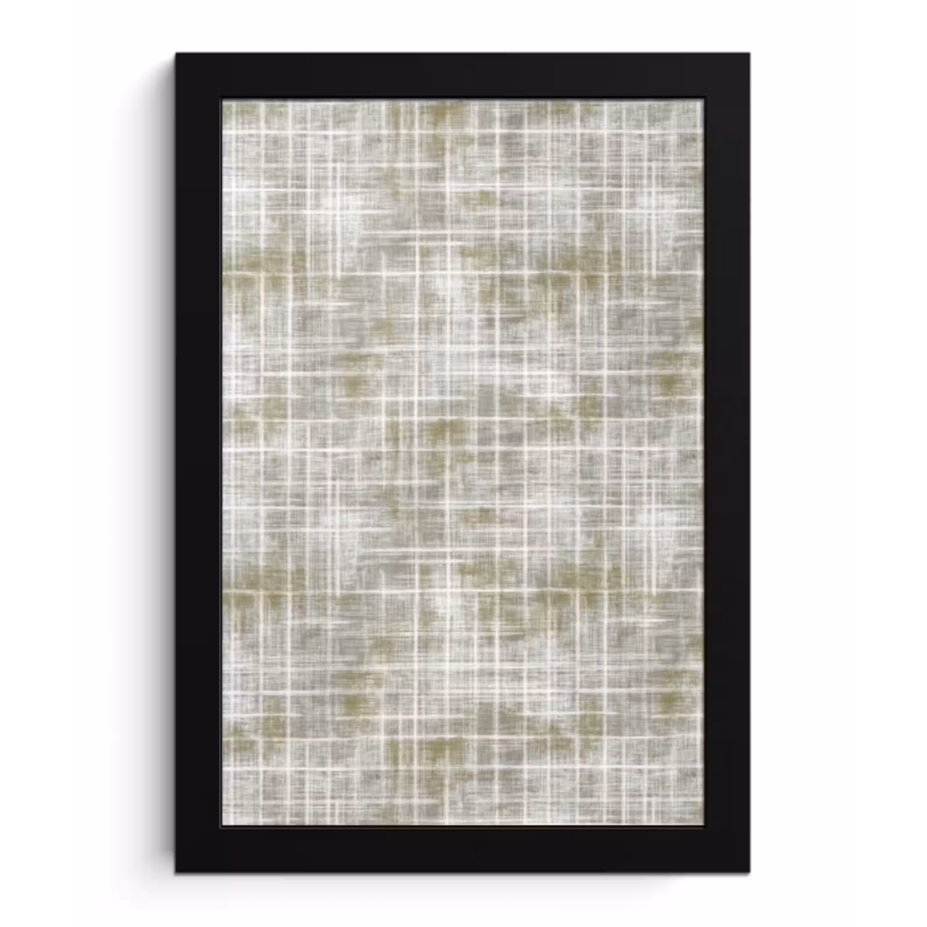 Linnen - Patroon - Groen fotolijst zwart zonder passe partout klein 224 -3d
