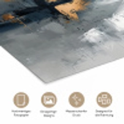 Kunst - Grijs - Goud - Abstract poster papier klein -tcloseup_DE