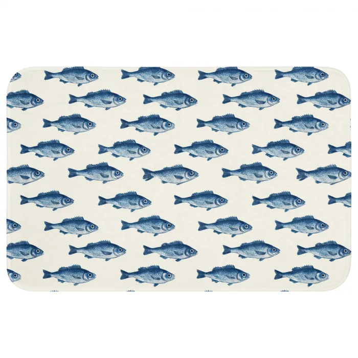 Vis - Patroon - Blauw Badmat klein 997 -3d