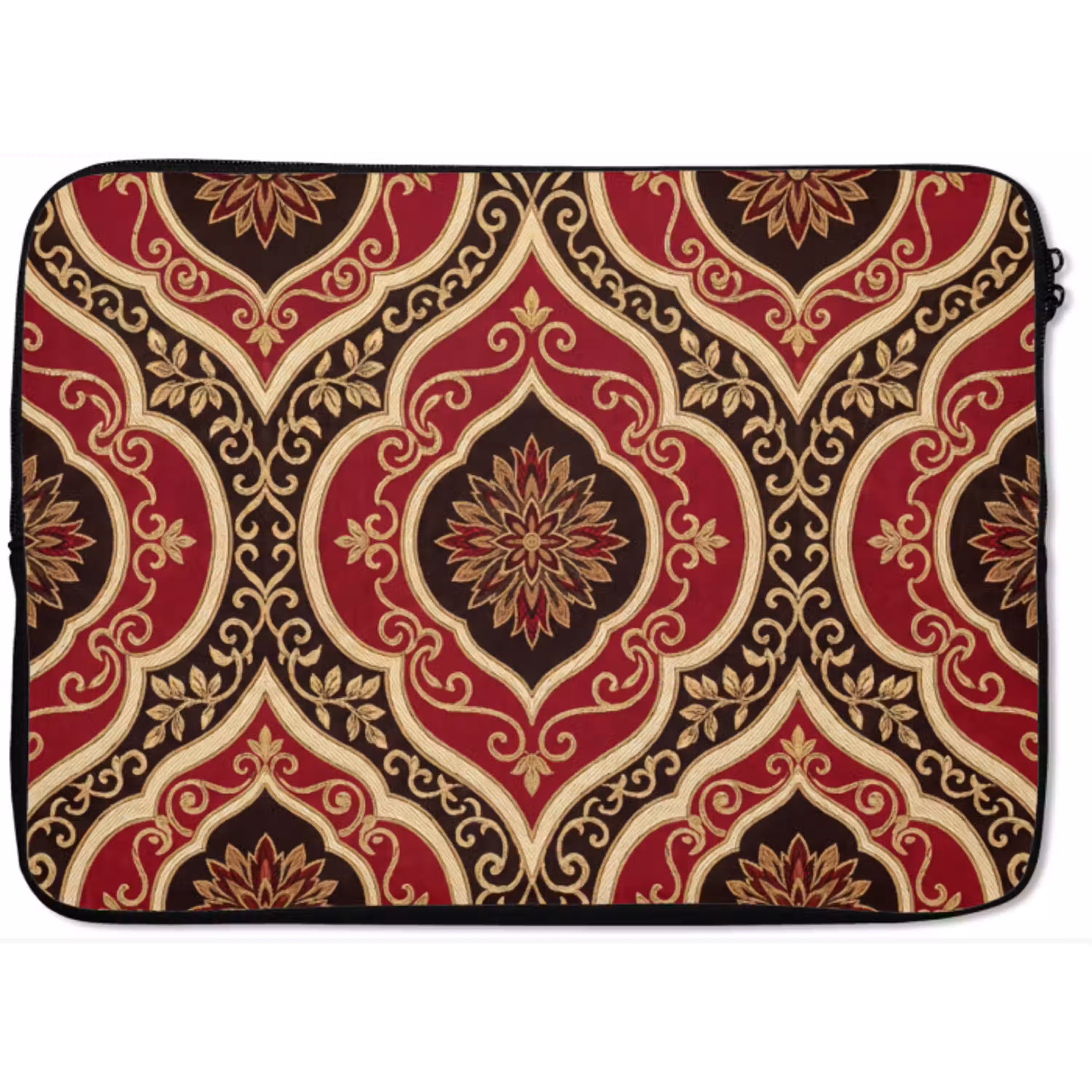 Patroon - Ornament - Barok - Rood - Goud laptophoes neopreen klein -zkaufland3dotto