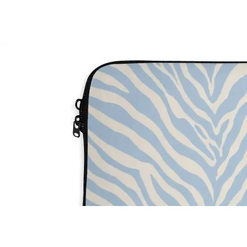 Zebra - Motief - Blauw - Wit laptophoes neopreen klein 279 -detail