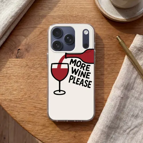 Wijnfles - Quote - Rood - Glas Telefoonhoesje iPhone 17 Pro klein -sfeer1